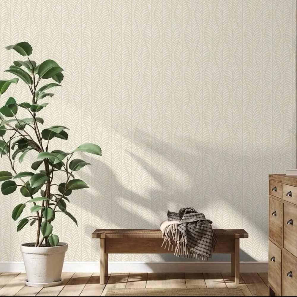 Tempaper & Co. Block Print Leaves Peel and Stick Wallpaper